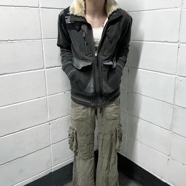 Avirex grunge flight fur jacket