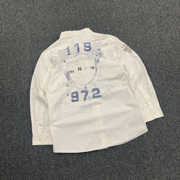 3XL) Parish Nation 빈티지 프린팅 자수 셔츠