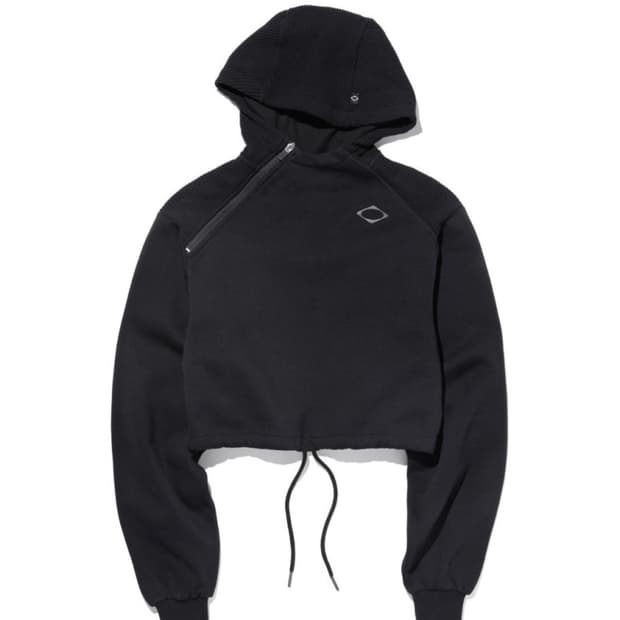 미스치프 크롭 사이드 집 후디 / 블랙 M