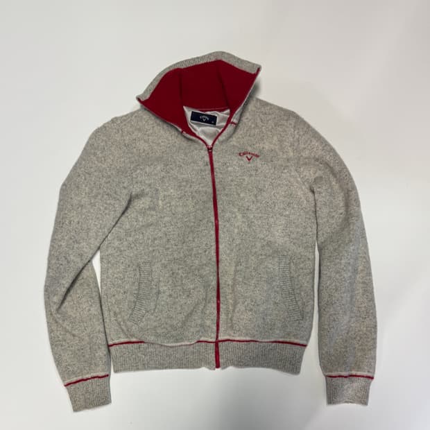 정품 여성 캘러웨이 골프 울 방풍 니트 집업 s