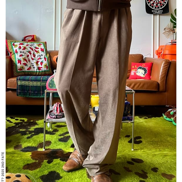 Japanese Peach Skin Suede Wide Trouser