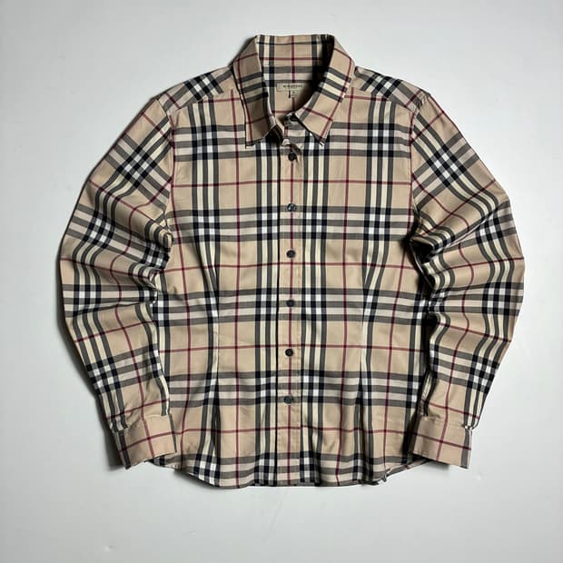버버리 00's 시그니처 노바 체크 패턴 코튼 셔츠 R2350