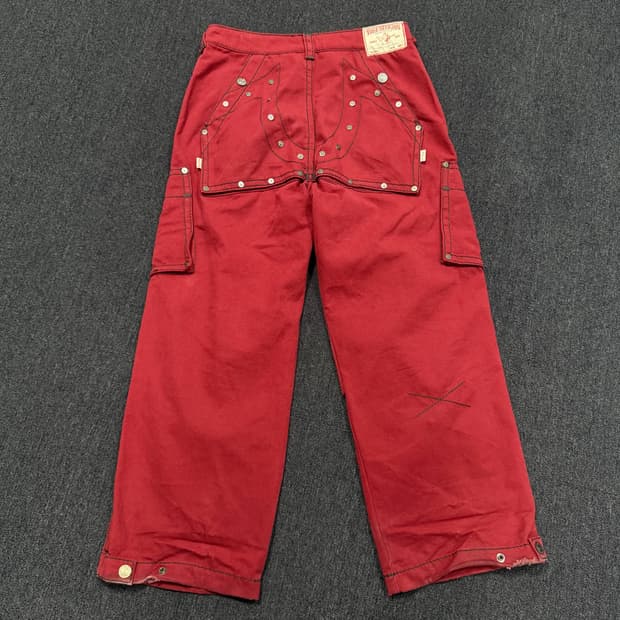 트루릴리젼 버건디 마스터 헌터 데님팬츠