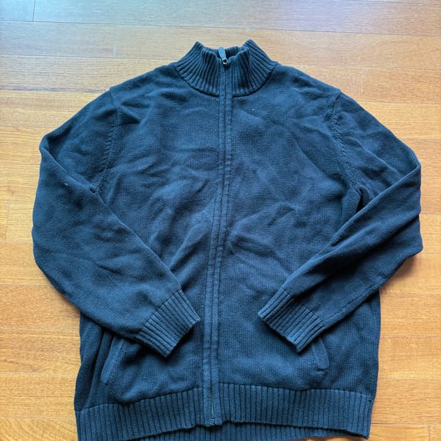 엘엘빈 블랙 코튼 집업 가디건