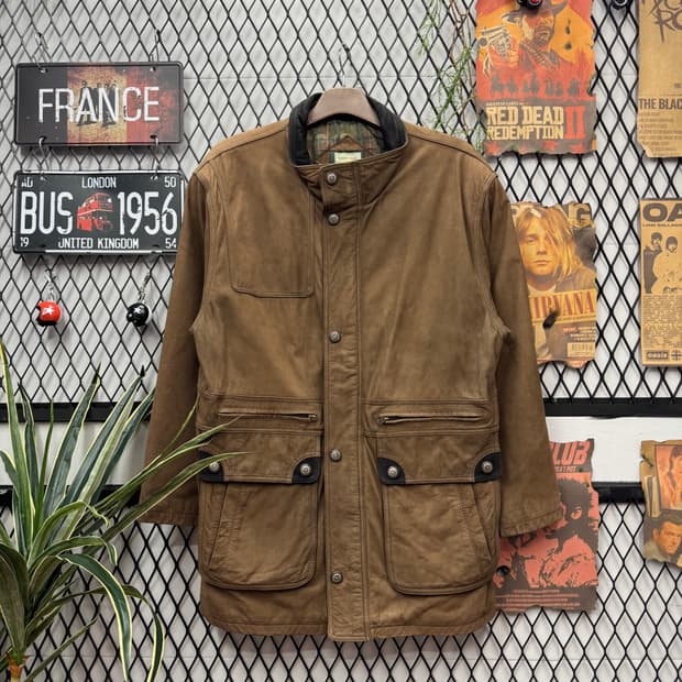 VARIO MAX 빈티지 스웨이드 필드 자켓 투포켓 포인트 브라운