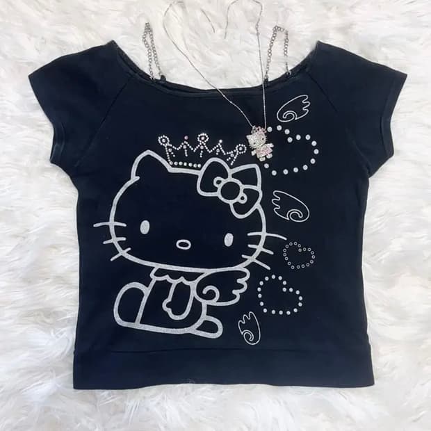 헬로키티 티셔츠 갸루 비비틱스