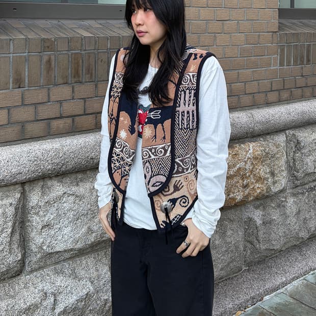 빈티지 웨스턴 콘초 베스트