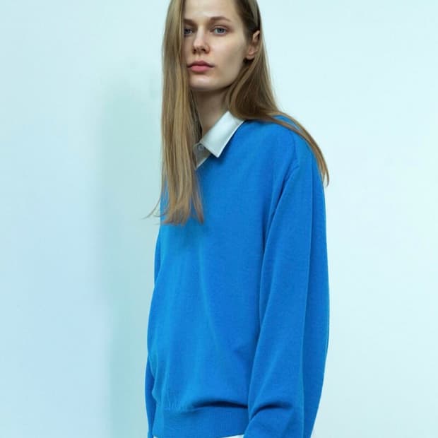 lfm 엘에프엠 v-neck knit sweater blue