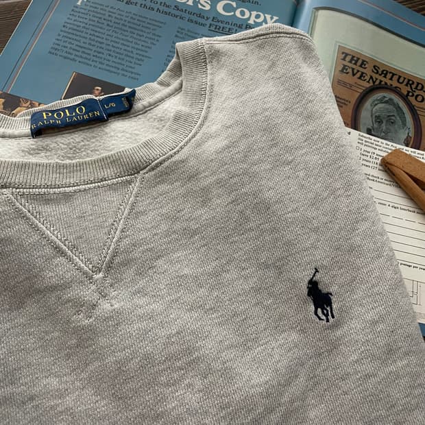 폴로 랄프로렌 그레이 기모 스웻셔츠