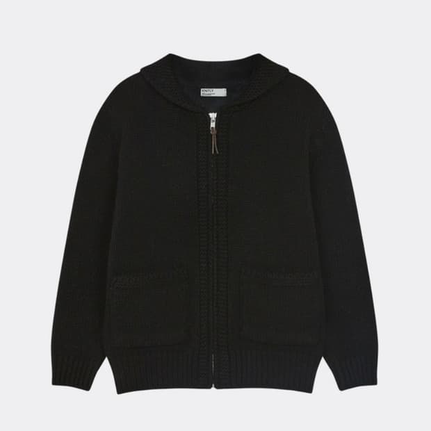 니틀리 코위찬 울 니트 가디건 블랙