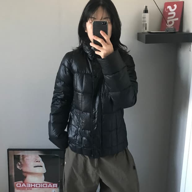 나이키 스우시 블랙 패딩