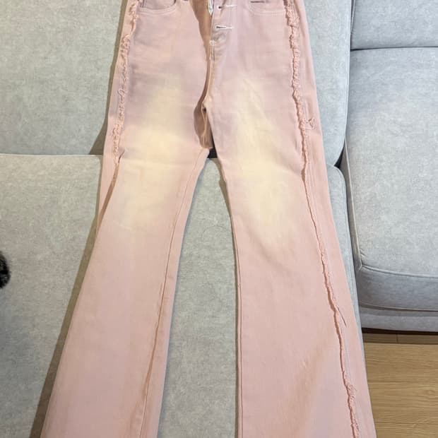 빈티지 워싱 핑크 진