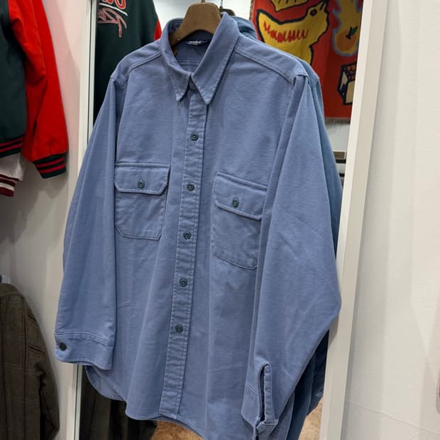 80s Woolrich 울리치 헤비 코튼 플란넬 워크 셔츠 (USA)