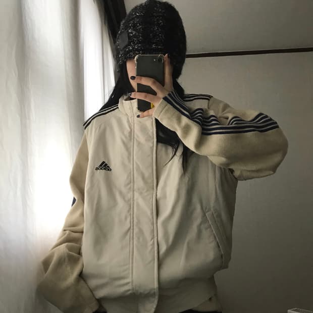 아디다스 00s 아이보리 조끼패딩
