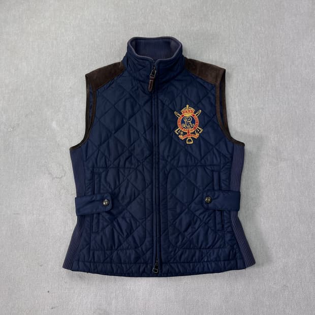 W 95 폴로라플로로렌 스웨이드 퀄팅 조끼