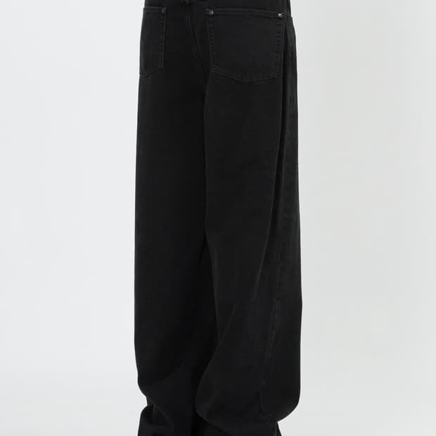 032c 뉴 클래식 와이드 레그 진 블랙 [M]