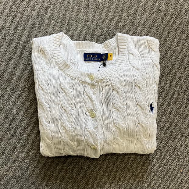 326 폴로 꽈배기 케이블 니트 가디건