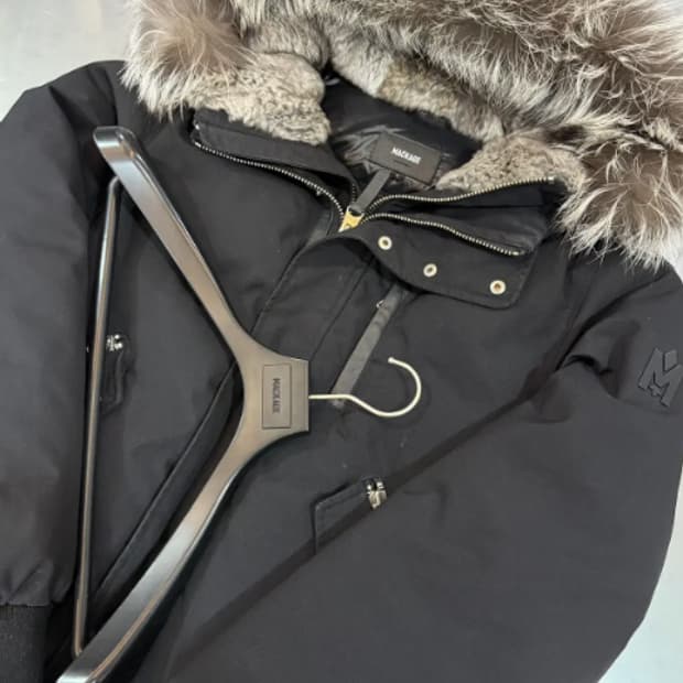 MACKAGE 딕슨 실버퍼 다운 패딩 블랙 L