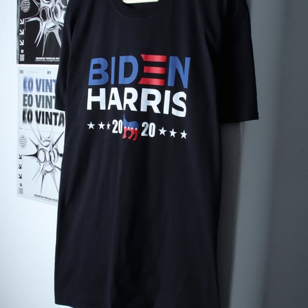 (XL-3XL) 길단 반팔 티셔츠 USA 빅사이즈 조바이든-H30145