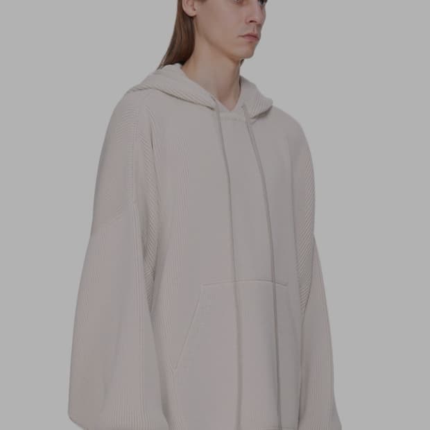 릭오웬스/ FW25 런웨이 HUN 알파카 후드 스웨터 밀크/M