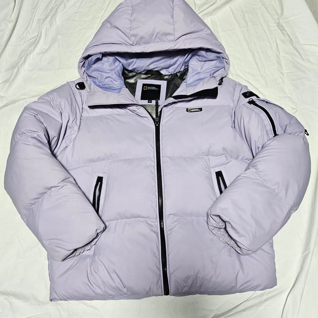내셔널지오그래픽 구스 숏패딩 연보라 S