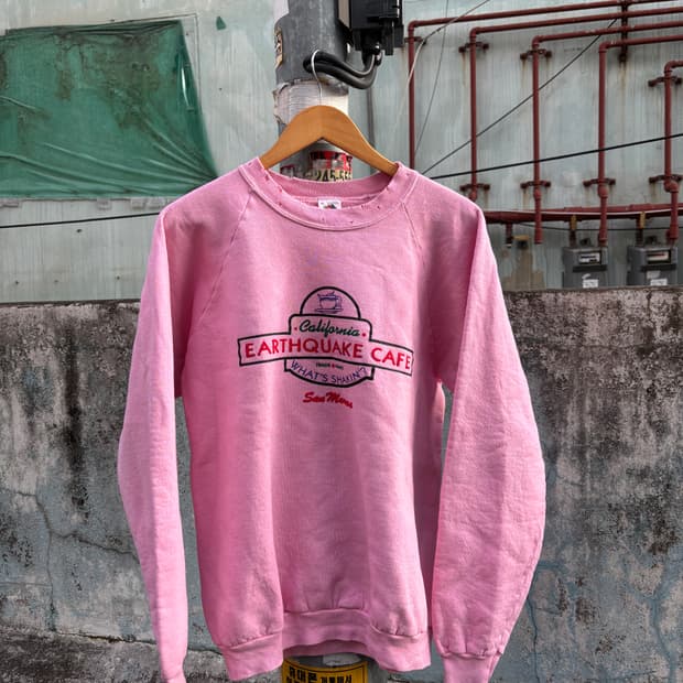 RH-04 90s 프룻오브더룸 핑크 워싱, 데미지 커스텀 스웻셔츠