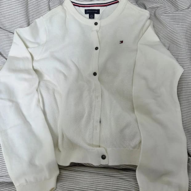 타미힐피거 가디건 화이트