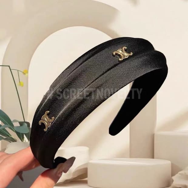 셀린느 실크 헤어밴드 블랙