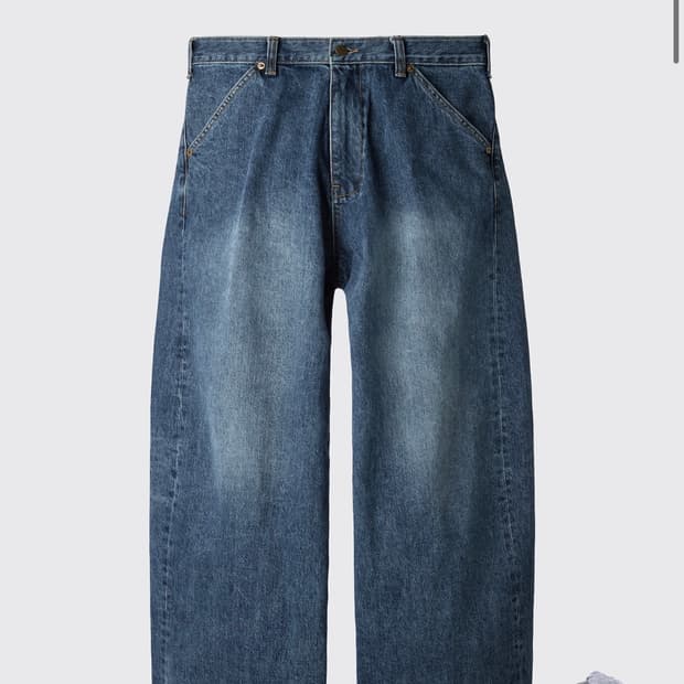 해칭룸 와이드 커브진 워시드 블루 3 사이즈