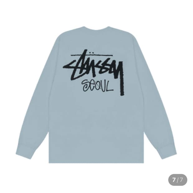 스투시 서울 롱슬리브 새상품xl 슬레이트