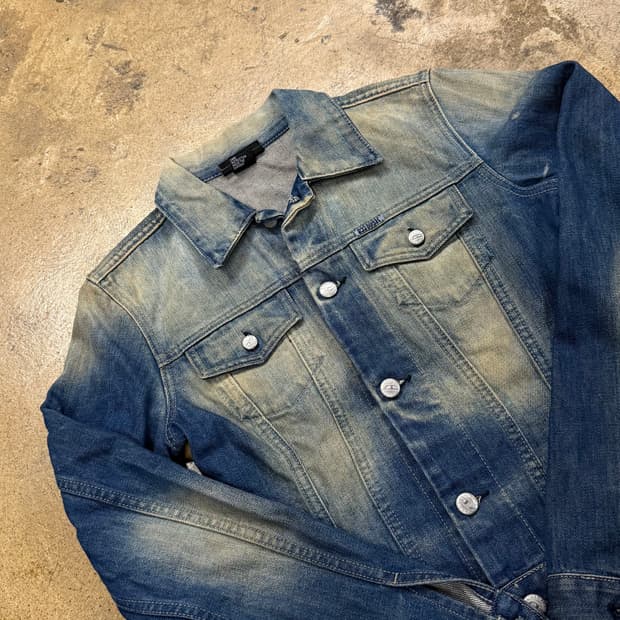 디젤 워싱 청 데님 자켓
