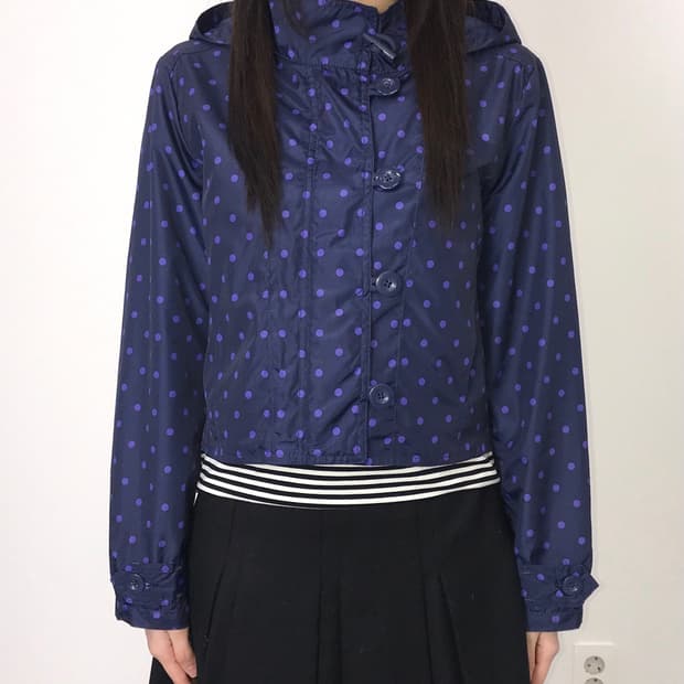 Gap Navy & Purple Polka Dot Windbreaker