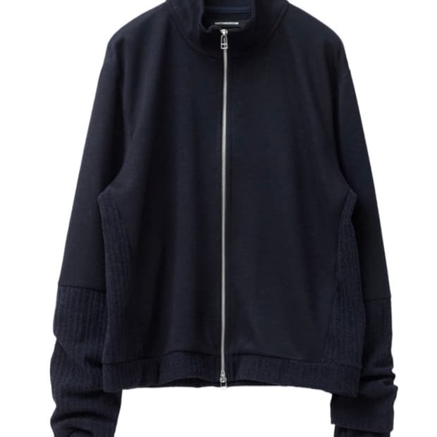 해칭룸 더블 슬리브 트랙 가디건 네이비