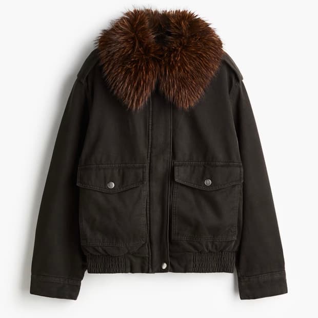 H&M 오버사이즈 칼라 재킷 S 퍼카라 자켓