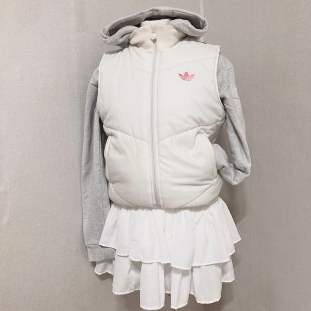 아디다스 흰핑 패딩조끼 M