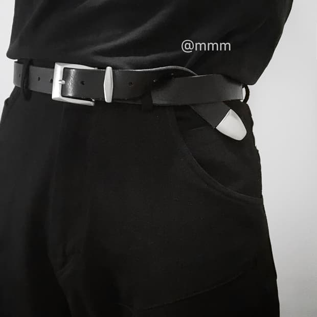 [Unisex] 스퀘어 버클 웨스턴 가죽 벨트