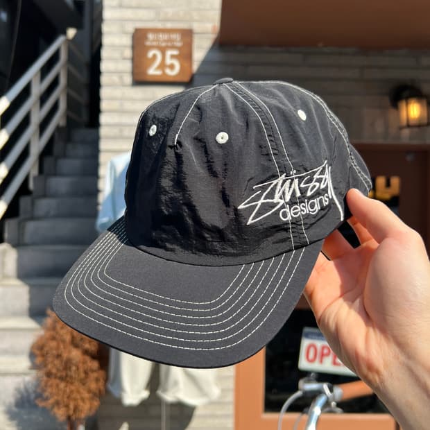 Stussy 스투시 재팬 블랙 나일론 볼캡