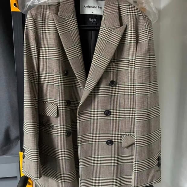 앤더슨벨 체크 더블 자켓 M