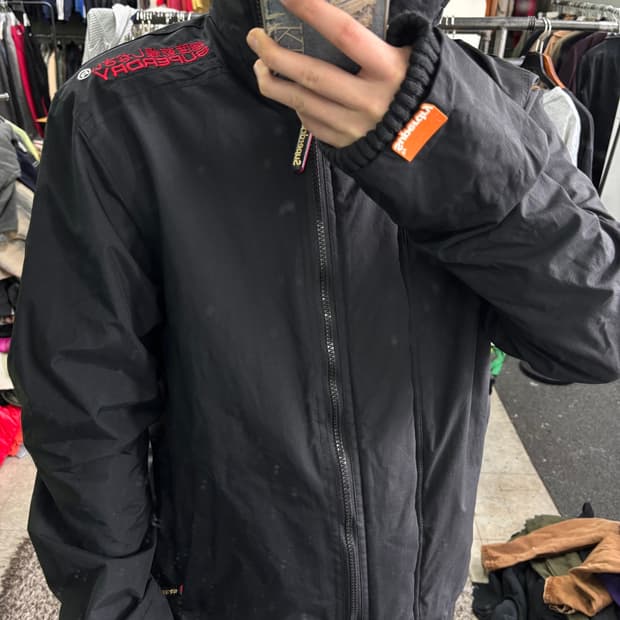 L 100 슈퍼드라이 블랙 히드멀티지퍼 나일록 바막자켓