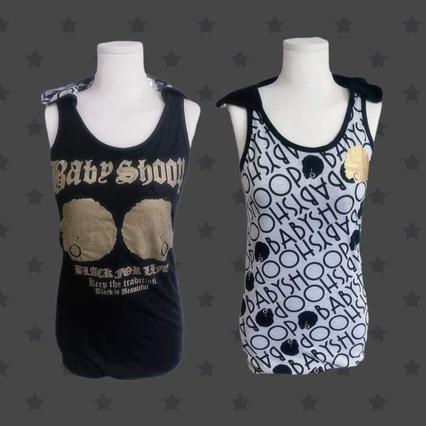 고스펑크 오네갸루 핀터깔 리버시블 후드 딱붙 금장 포인트 대장 나시