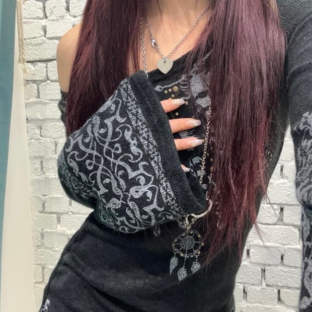 Oriental Pattern Bootcut Detail Dress