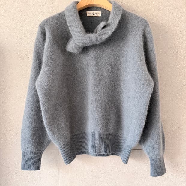 앙고라 리본카라 그레이 L