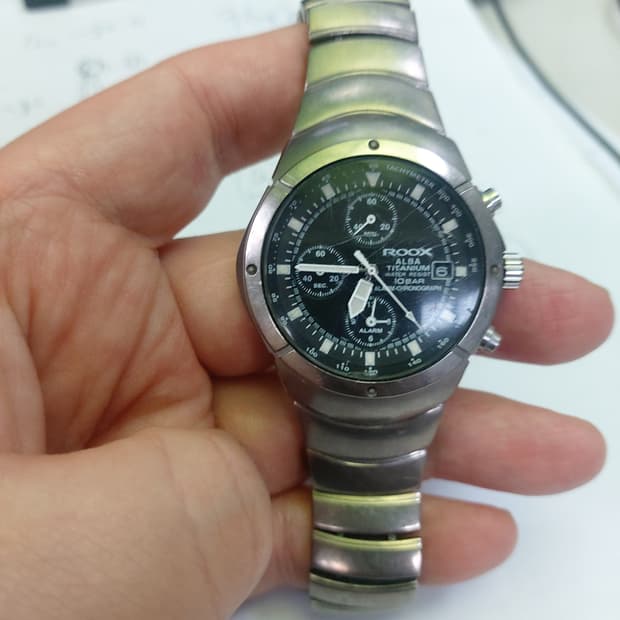 ROOX 알바 티타늄 크로노그래프 남성 시계