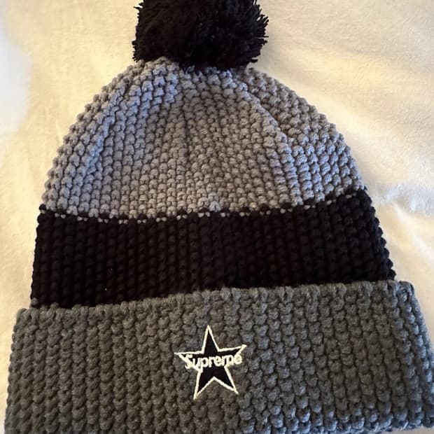 20FW 슈프림 알파인 폼폼 비니 그레이블랙