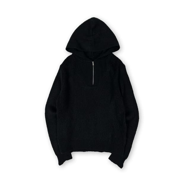 셀럽샵 반집업 후드 니트