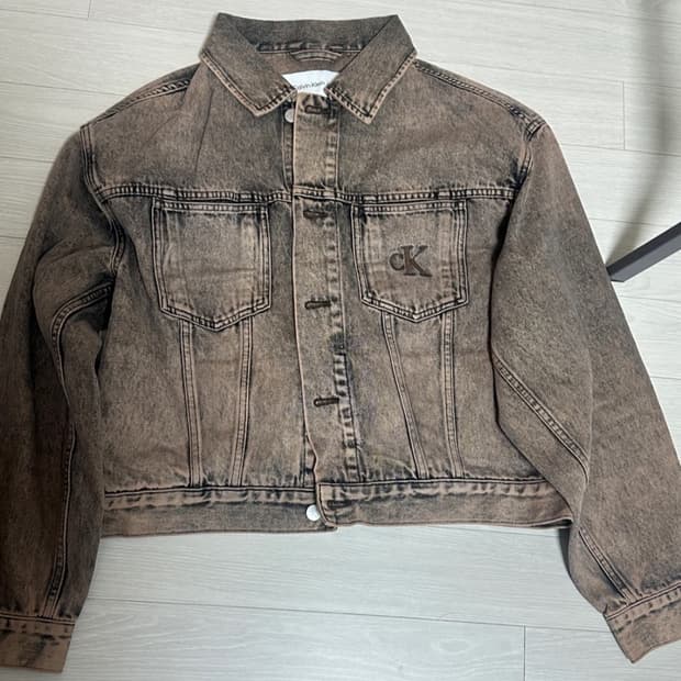 CK 캘빈클라인 브라운데님 박시 데님 자켓 M