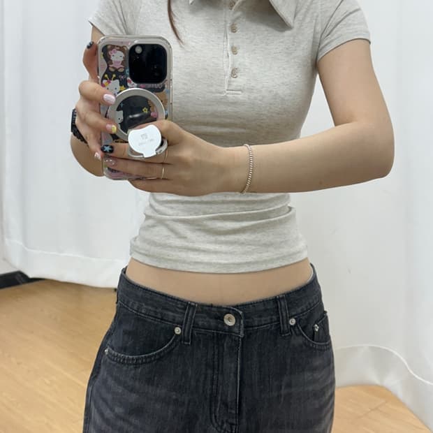 아워캐비넷 Bonata collar tee (oatmeal)