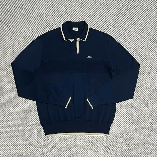 [M] Lacoste 라코스테 네이비 울 카라넥 니트