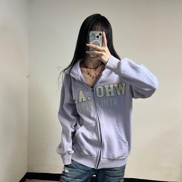 Who.A.U Light Purple Zip Hoodie