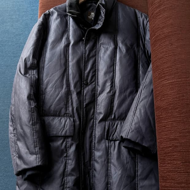 Down padded stand collar field jacket